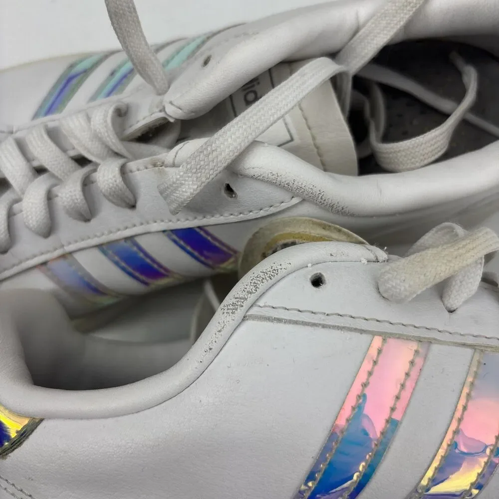 Adidas Grand Court Cloudfoam White Holographic Sneakers Women's US 7.5 Shoes